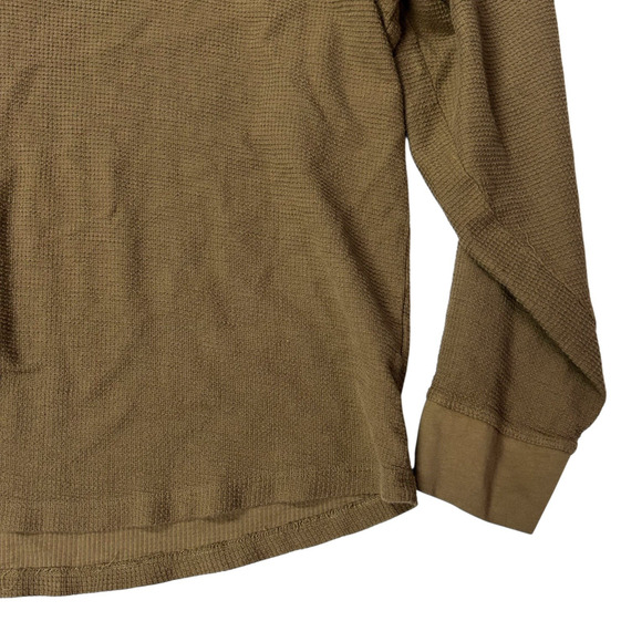 Tecovas Men's Shirt 2XL Brown Waffle Weave Henley Thermal‎ Western Pima Cotton - Picture 6 of 8